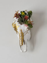 Load image into Gallery viewer, Gold Succulent Cow Skull - Home Decor