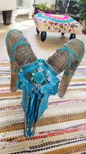 Load image into Gallery viewer, Authentic Big Horn Real Ram Skull with Roses - Home Decor