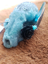 Load image into Gallery viewer, Baby Blue Crystal Raccoon Small Skull