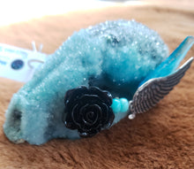 Load image into Gallery viewer, Baby Blue Crystal Raccoon Small Skull