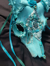 Load image into Gallery viewer, Baby Blue Amazonite Crystal Mule Deer Skull - Home Decor