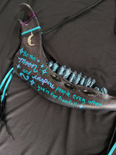 Load image into Gallery viewer, Hand Painted Moon Quote Cow Jawbone - Home Decor