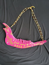 Load image into Gallery viewer, Hand Painted Bee Quote Cow Jawbone - Home Decor