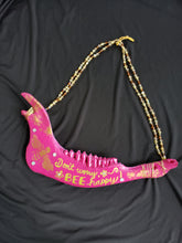 Load image into Gallery viewer, Hand Painted Bee Quote Cow Jawbone - Home Decor