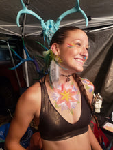 Load image into Gallery viewer, Lime Green, White, Peacock, Turquoise Rooster Feather Mix Boho Silver Ear Cuff