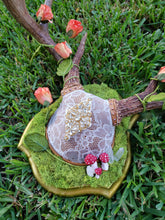 Load image into Gallery viewer, Vintage Fairycore Deer Antler Mount with Moss & Mushrooms - Home Decor