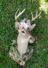 Load image into Gallery viewer, Rescued & Upcycled, Glam & Glitz Floral Deer Mount - Home Decor