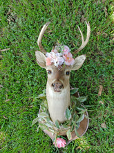 Load image into Gallery viewer, Rescued & Upcycled, Glam & Glitz Floral Deer Mount - Home Decor
