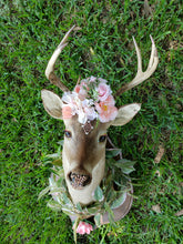 Load image into Gallery viewer, Rescued & Upcycled, Glam & Glitz Floral Deer Mount - Home Decor