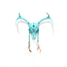 Load image into Gallery viewer, Baby Blue Amazonite Crystal Mule Deer Skull - Home Decor