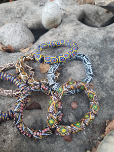 Painted African Tribal Beaded Stretch Bracelets