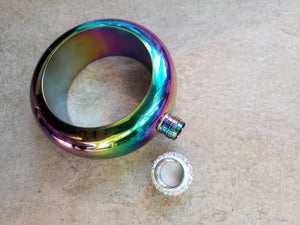 Bling Rainbow Oil Slick Secret Bracelet Flask