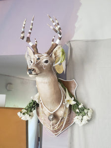 Rescued & Upcycled, Glamorous Tribal Deer Mount - Home Decor