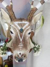 Load image into Gallery viewer, Rescued &amp; Upcycled, Glamorous Tribal Deer Mount - Home Decor
