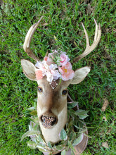Load image into Gallery viewer, Rescued &amp; Upcycled, Glam &amp; Glitz Floral Deer Mount - Home Decor
