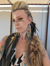 Load image into Gallery viewer, Medium Tribal Beaded Boho Statement Earrings
