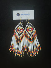 Load image into Gallery viewer, Smaller Tribal Southwestern Beaded Boho Statement Earrings

