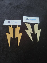 Load image into Gallery viewer, Large Cosmic Lightning Bolt Mirror Earrings
