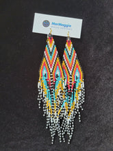 Load image into Gallery viewer, Medium Tribal Beaded Boho Statement Earrings
