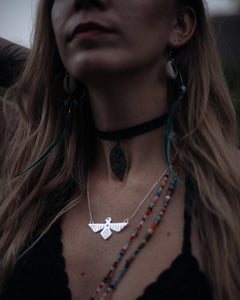 Sterling Silver & Turquoise Thunderbird Necklace