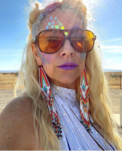 Load image into Gallery viewer, Large Beaded Boho Southwestern Statement Earrings
